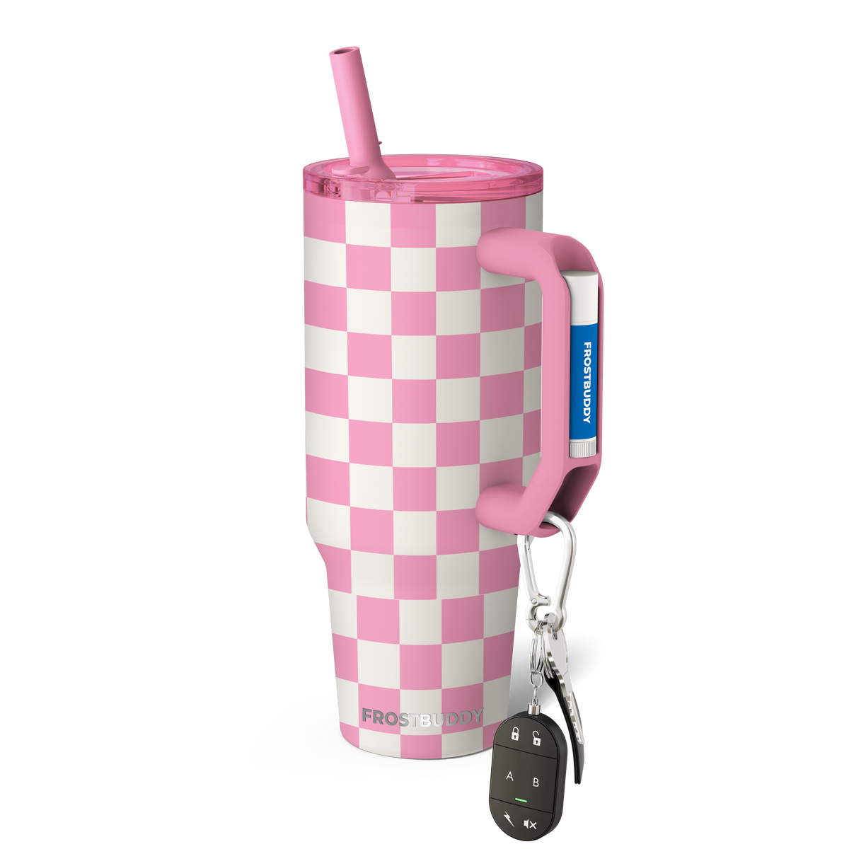 Thicc Buddy 40oz | Pink Checkered image 1